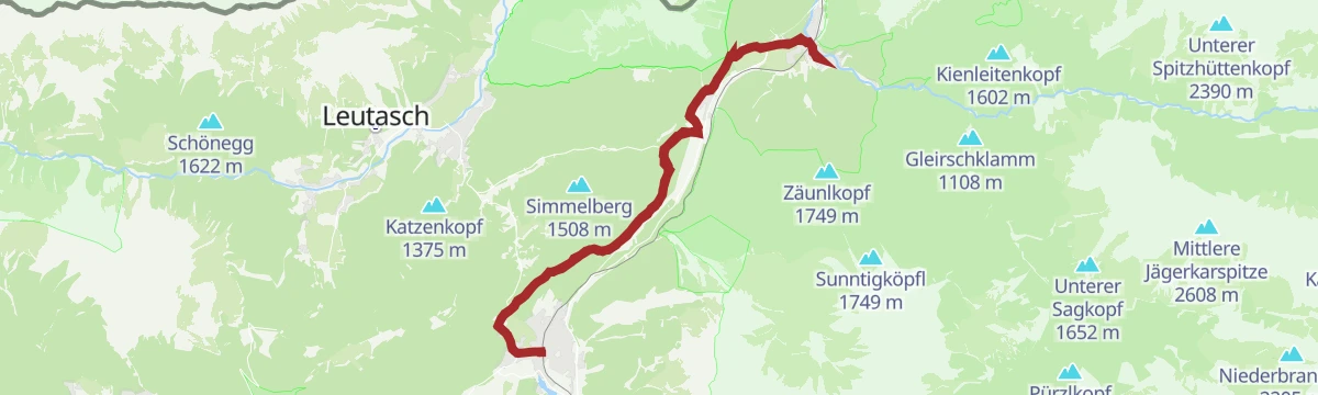 Route map: Bike-Verbindung Nr. 5051 Seefeld-Scharnitz